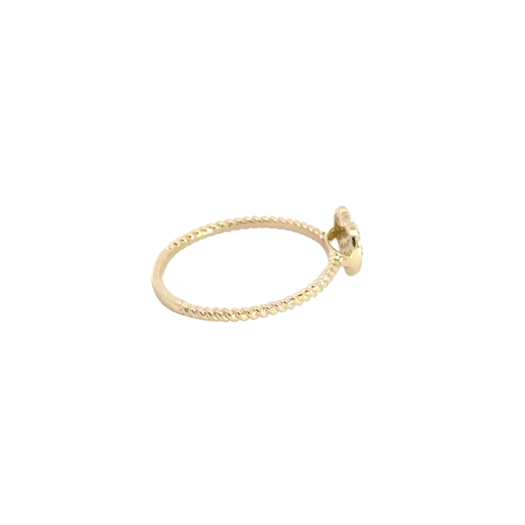 14K Solid Gold Diamond Heart Ring.