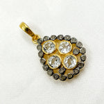 Load image into Gallery viewer, DSP08. Diamond Sterling Silver Drop Pendant with Gemstone