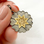Load image into Gallery viewer, Diamond Sterling Silver Round Flower Pendant