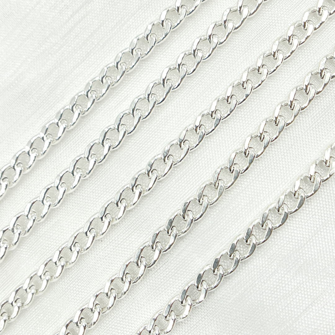 V45SS. 925 Sterling Silver Curb Chain