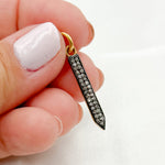 Load image into Gallery viewer, DC679. Diamond Black Rhodium Sterling Silver Spike Charm