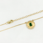 Load image into Gallery viewer, CN96236EM. 14k Solid Gold Emerald and Diamond Charm Necklace
