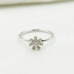 Load image into Gallery viewer, 14K Solid Gold Diamond Flower Ring.