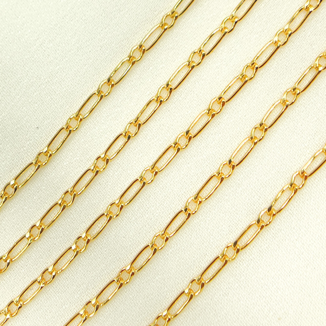 2411CHRGF. 14K Gold Filled Flat Oval & Round Link Curb Chain