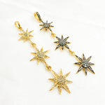 Load image into Gallery viewer, DP215. Diamond Sterling Silver 3 Stars Long Pendant