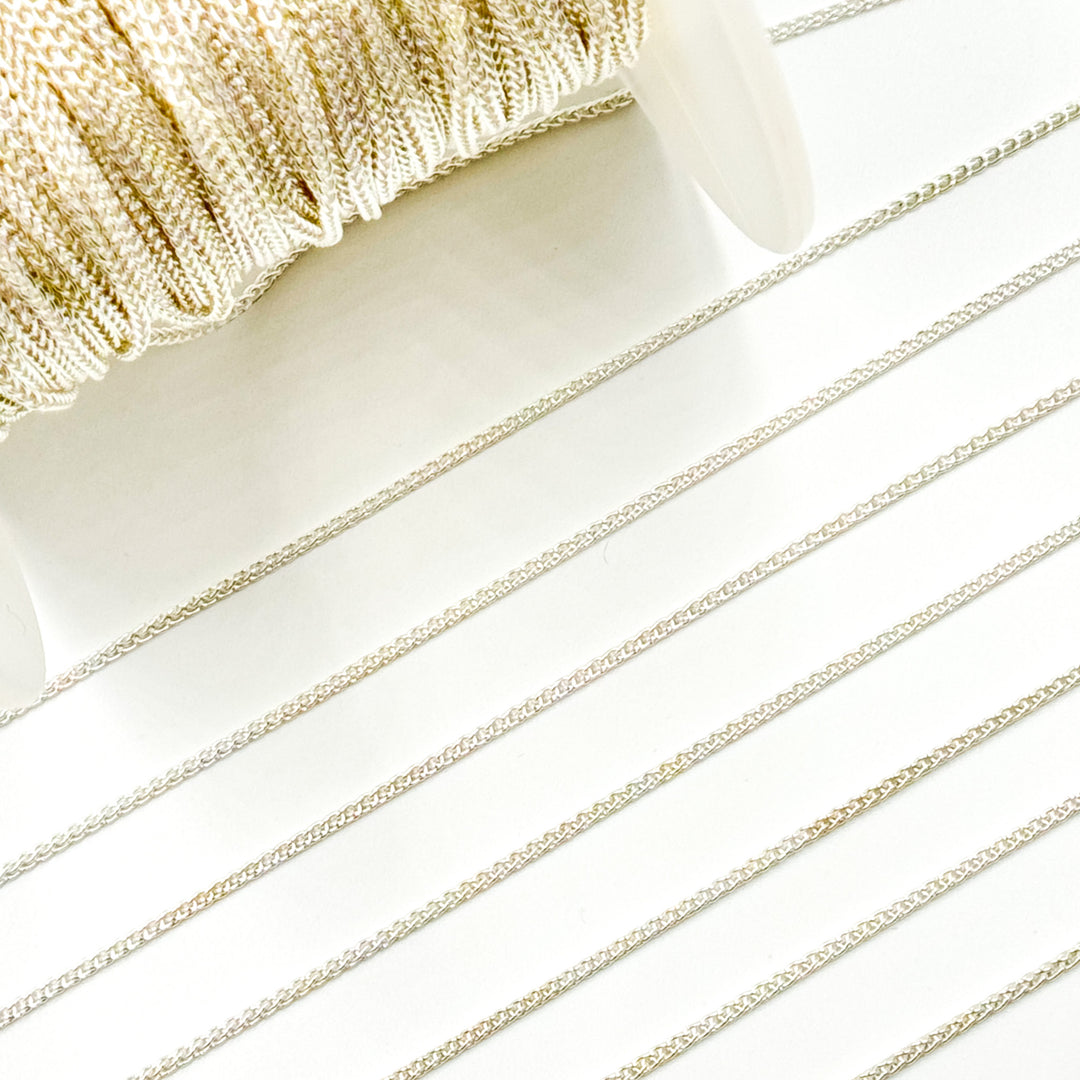 806SS. 925 Sterling Silver Wheat Chain