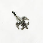 Load image into Gallery viewer, DP256. Diamond Sterling Silver Fleur De Lis Shape Pendant