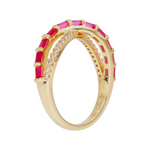 Load image into Gallery viewer, 14K Gold Diamond and Gemstone Cross Ring
