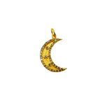 Load image into Gallery viewer, GDP124. 14K Solid Gold Diamond Moon and Stars Charm