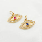 Load image into Gallery viewer, 14k Solid Gold Diamond and Gemstone Eye Charm. GDP34EYE