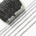 Load image into Gallery viewer, Black Rhodium Sterling Round Link Chains