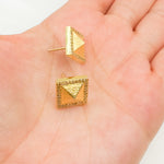 Load image into Gallery viewer, DE051. Diamond Sterling Silver Square Studs