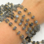 Load image into Gallery viewer, Grey Moonstone Gold Plated 925 Sterling Silver Wire Chain