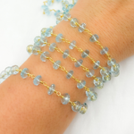 Load image into Gallery viewer, Sky Blue Topaz Gold Plated 925 Sterling Silver Wire Chain. BT10
