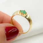 Load image into Gallery viewer, 14K Solid Yellow Gold Emerald Ring.