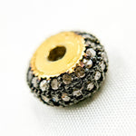 Load image into Gallery viewer, DC833. Diamond & 925 Sterling Silver Two Tone Round Bead