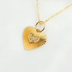 Load image into Gallery viewer, 14K Solid Gold Diamond Heart Charm. GDP487