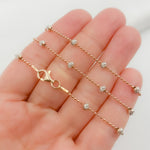 Load image into Gallery viewer, STRM003RW. Rose Gold Plated and White Sterling Silver Satellite Necklace