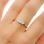 Load image into Gallery viewer, 14K Solid Gold Diamond Baguette Ring