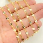 Load image into Gallery viewer, V162GP. Gold Plated Sterling Silver Curb and Marina Diamond Cut Link Chain