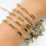 Load image into Gallery viewer, Two Tone Gold Plated & Black Rhodium Flat Paperclip Chain