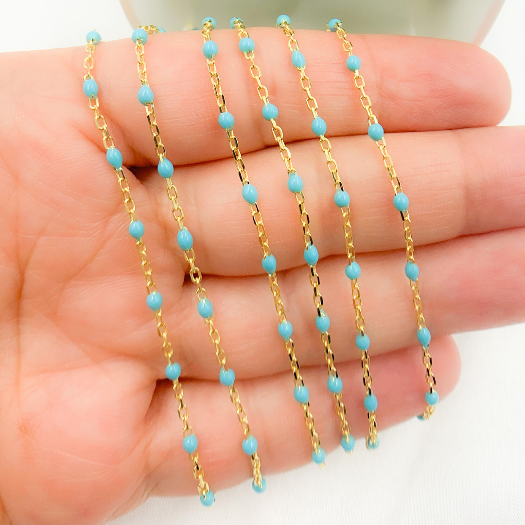 Shop Now Enamel Turquoise Color Cable Chain