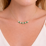Load image into Gallery viewer, NFE71566. 14K Solid Gold Diamond and Gemstone Flower & Baguette Necklace
