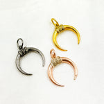 Load image into Gallery viewer, DC891. Diamond Silver Horn Charm