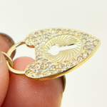 Load image into Gallery viewer, 14K Solid Gold Diamond Heart Charm. GDP196