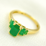 Load image into Gallery viewer, 14K Solid Yellow Gold Emerald Cluster Ring.