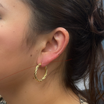 Load image into Gallery viewer, GER99. 14K Gold Twisted Hoop Earrings
