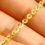 Load image into Gallery viewer, 14K Solid Gold Flat Cable Chain