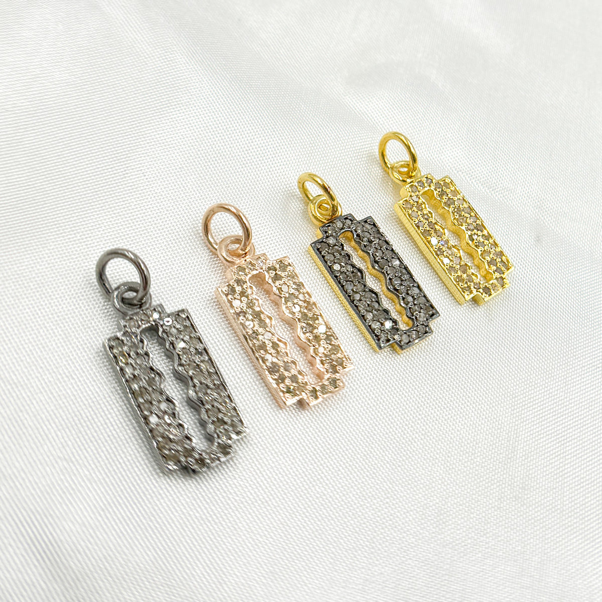 DC207. Diamond Sterling Silver Blade Charm