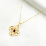Load image into Gallery viewer, GDP383. 14K Solid Gold Diamond and Gemstone Flower Charm