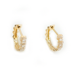 Load image into Gallery viewer, 14k Solid Gold Diamond Huggie Earrings