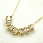 Load image into Gallery viewer, OJ30069. 14K Solid Gold Necklace With 7 Rectangles in the Center