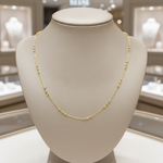 Load image into Gallery viewer, 025R03BLS7. 14K Solid Yellow Gold Satellite Necklace