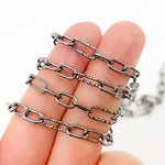 Load image into Gallery viewer, Sterling Silver Smooth and Diamond Cut Paperclip Chain