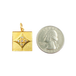 Load image into Gallery viewer, GDP335. 14K Solid Gold Charm Square Pendant with Diamonds