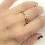 Load image into Gallery viewer, 14K Solid Yellow Gold Chain Link Ring