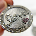 Load image into Gallery viewer, Silver Round Love Pendant with Gemstone Heart