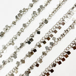 Load image into Gallery viewer, V74OX. Oxidized Silver Dangle Square Chain