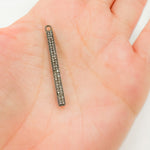 Load image into Gallery viewer, DC2. Diamond Black Rhodium Sterling Bar Spike Charm