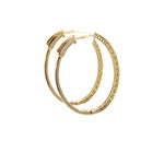 Load image into Gallery viewer, EHL56931. 14k Solid Gold Diamond Oval Hoops