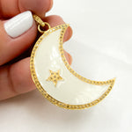 Load image into Gallery viewer, Diamond Sterling Silver Moon Enamel Pendant