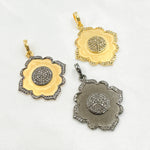 Load image into Gallery viewer, DP254. Diamond Sterling Silver Flower Shape Pendant