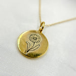 Load image into Gallery viewer, 14k Solid Gold Medallion Flower-Month Necklace. NFA71222