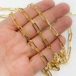 Load image into Gallery viewer, Gold Plated 925 Sterling Flat Paperclip Link Chains