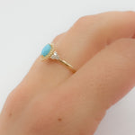 Load image into Gallery viewer, Gold Diamond and Turquoise Ring
