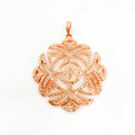 Load image into Gallery viewer, DP472. Diamond Silver Antique Finish Flower Pendant